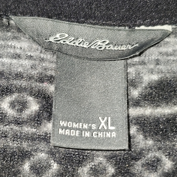 Eddie Bauer Tribal Print Midweight Quarter Zip Fleece Top In XL - Picture 6 of 7